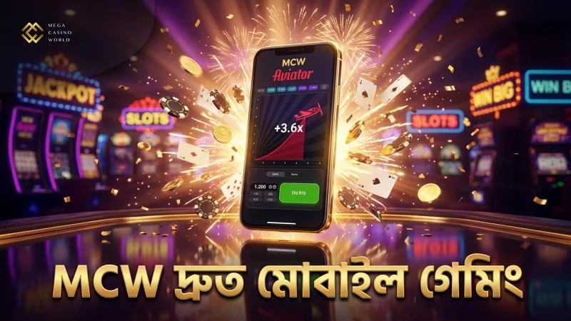 MCW প্ল্যাটফর্মে এভিয়েটর গেমের দ্রুততা ও মোবাইল সুবিধা তুলে ধরা হয়েছে
