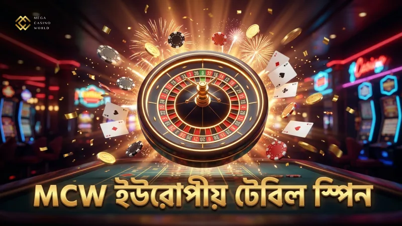 MCW লাইভ রুলেটে ইউরোপীয় টেবিলের স্পিন দৃশ্য